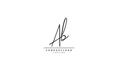AB Abstract initial monogram letter alphabet logo design
