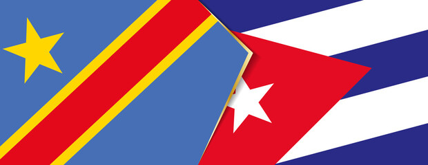 Democratic Republic of the Congo and Cuba flags, two vector flags.
