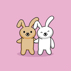 Cute of couple rabbit in valentine's day