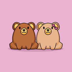 Cute couple bears in Valentine's Day