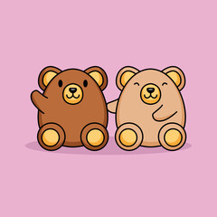 Cute couple bears in Valentine's Day