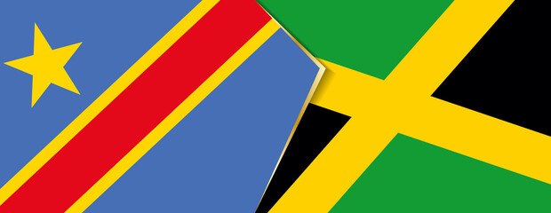 Democratic Republic of the Congo and Jamaica flags, two vector flags.