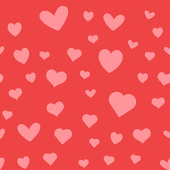 Hearts vector icon seamless pattern. Love texture background for valentine's day.