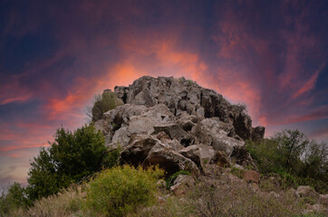 surface structure of gray-brown natural stone outdoors