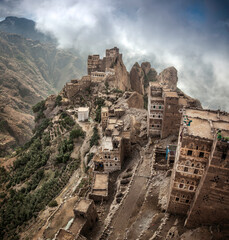 Traditional mountain village in Eastern Haraz Yemen