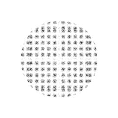 The circle symbol filled with black dots. Pointillism style. Vector illustration on white background