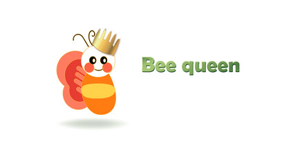 Queen bee. Logo or emblem. Funny.