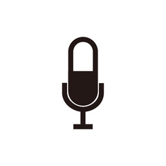 silhouette capsule microphone for broadcast or podcast icon or logo