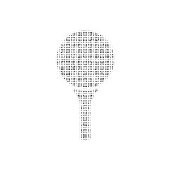 The golf symbol filled with black dots. Pointillism style. Vector illustration on white background