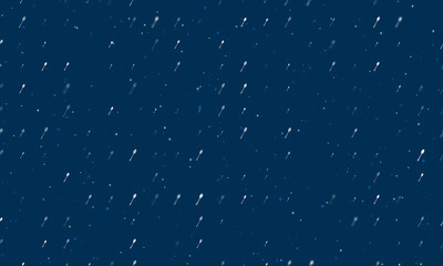 Seamless background pattern of evenly spaced white spoons of different sizes and opacity. Vector illustration on dark blue background with stars