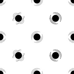 Vector illustration. Seamless pattern black circle on a white background. Design element for poster, banner, clothes.