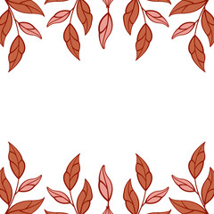 Vector background with brown leaves; for greeting cards, invitations, posters, banners.