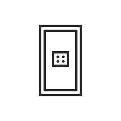 View closed entrance doors on code color line icon. Isolated vector element.