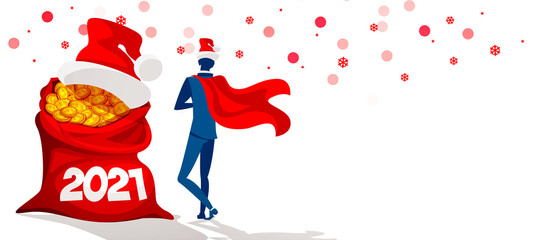 New 2021 finance and growth prospects. 3D illustration