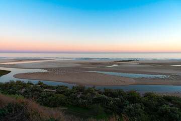 Sunset over the ocean in Cacela Velha