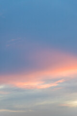 sky and cloud in blue and orange gradient colors. Colorful smooth sky in dusk.