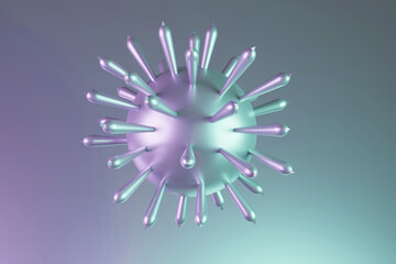 3D rendering. Virus visualization made in a 3D graphics program. 