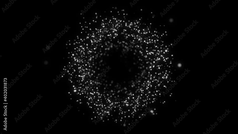 Poster abstract glowing circle with fractal shining particles/ 4k animation of an abstract glowing and shin