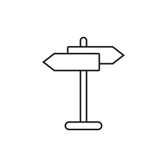 Signpost icon, direction line icon isolated, expanded stroke