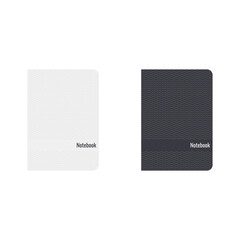 A5 notebook closed. Vector vertical blank copybook on white background. Mock up of organizer or diary isolated.
