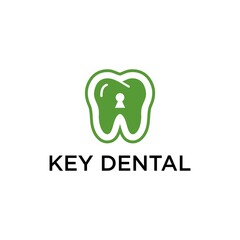 dental lock logo design template.