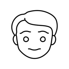 Boy face avatar line icon