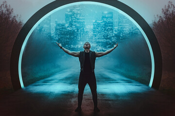 man in the magic city night