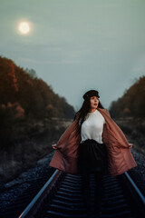 woman on the railway