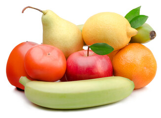 Fruits isolated on white background