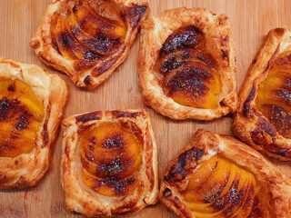 puff pastry cookies with peach