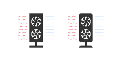 Air Purifier. Air recirculation stay safe from virus COVID. Bactericidal air recirculation irradiator. Vector illustration