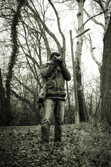 Photographer in the woods.