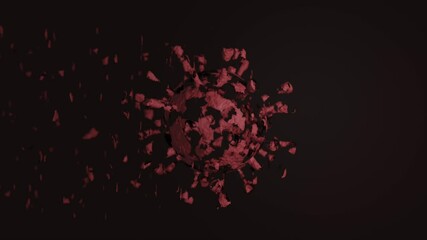 Eliminate of coronavirus. Corona virus breaking up into pieces. Treatment, vaccine or drug concept. 3D rendering. - Powered by Adobe