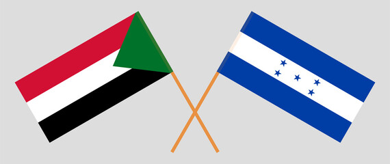 Crossed flags of the Sudan and Honduras