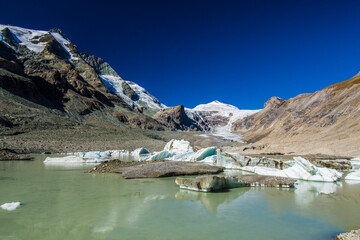 Mountain lake landscape. Grossglockner High Alpine Road in Austria, close to Kaiser Franz Josef...