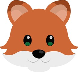 Vector illustration of a fox's head emoticon