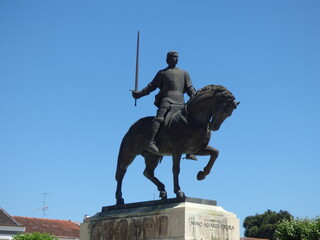 Nuno Álvares templar statue. Batalha, Portugal