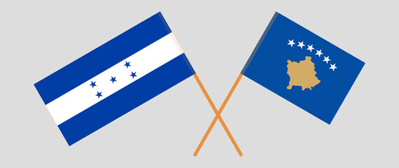 Crossed flags of Honduras and Kosovo