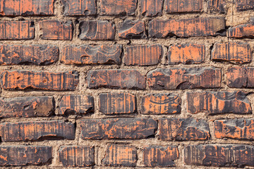 background of old red brick wall pattern texture.