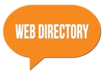 WEB DIRECTORY text written in an orange speech bubble