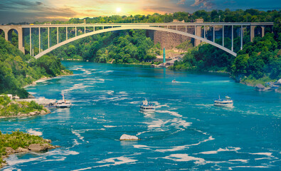 Niagara River and bridge over it, Canada