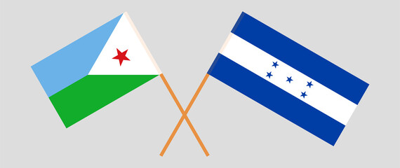 Crossed flags of Djibouti and Honduras
