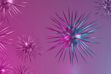 3D rendering. Virus visualization made in a 3D graphics program. 