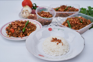 Stir Fried spicy Tuna chunks, Traditional Asian Seafood