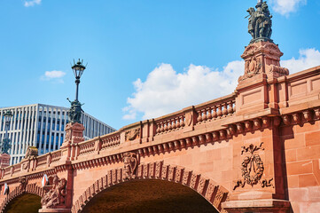 Details of the historic Moltke Bridge in the government district of Berlin, Germany.