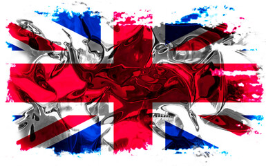 Flag of United Kingdom against white background
