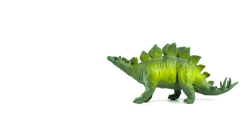 Toy Stegosaurus Dinosaur; Colorful, White Background, Extinct Species