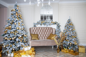 Decorated christmas room.