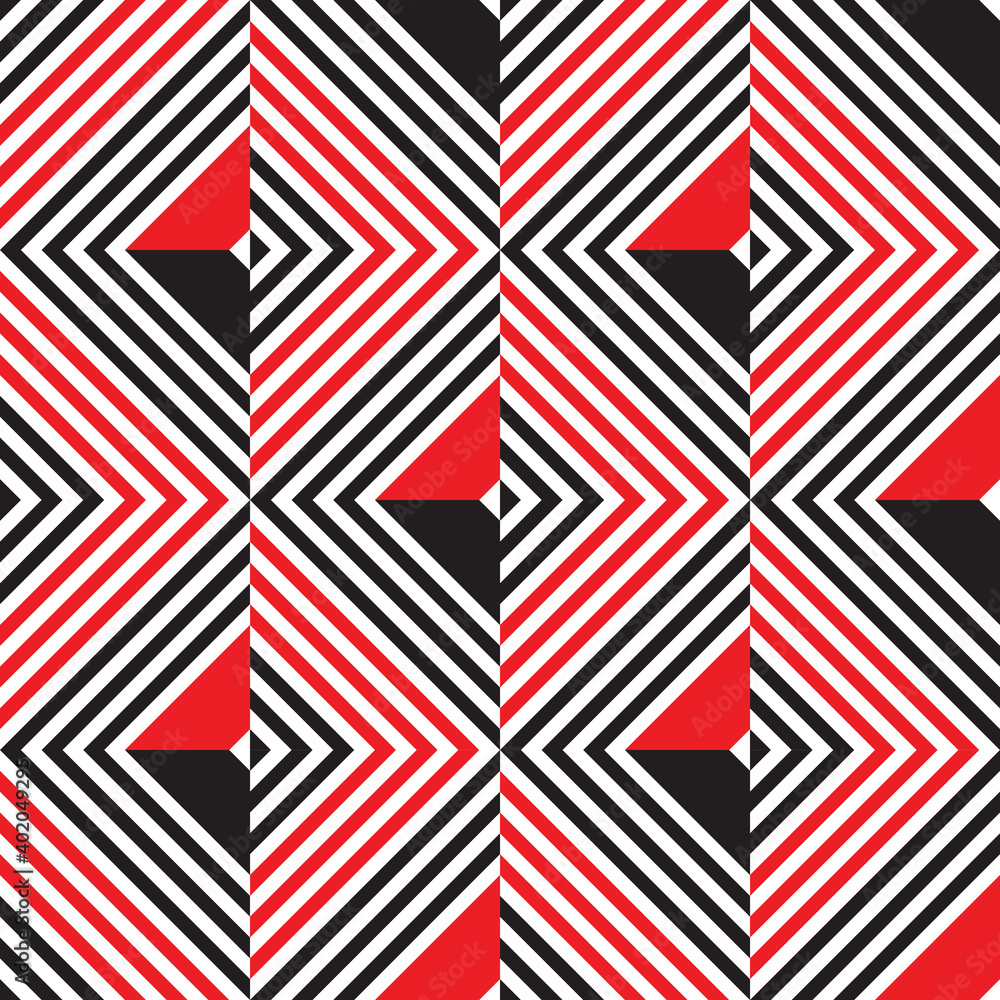 Poster background geometric abstract design in black, red and white color. abstract seamless pattern. diago