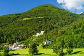 Mountain landscape in the Venosta valley at summer